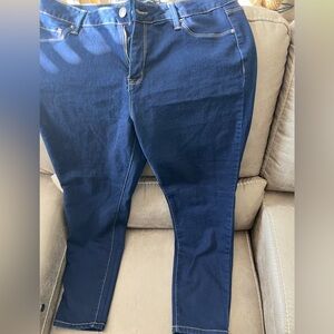 Royalty for Me Women's Size 16 Blue Denim Mid-Rise Ankle Skinny Jean Jeggings